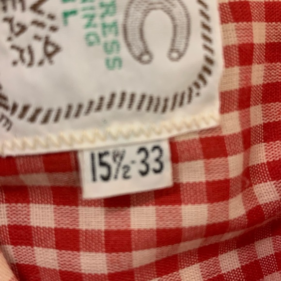 Vintage H Bar C Red Plaid Pearl Snap Western Shirt Size 15 1/2-33 Made In USA - Picture 9 of 9